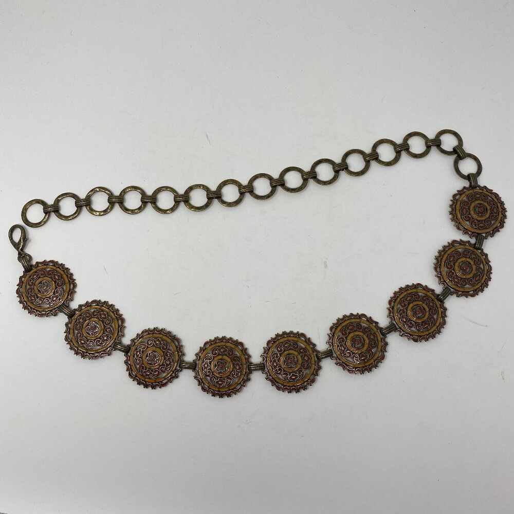 NEW chicos medallion concho chain link belt